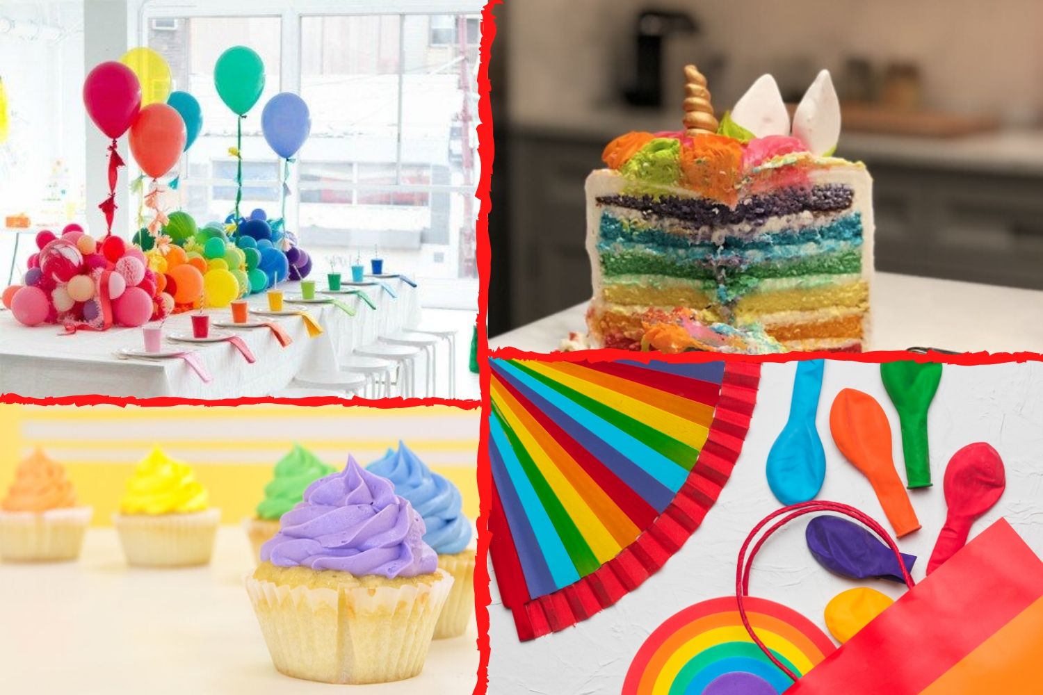 gökkuşağı temalı doğum günü 